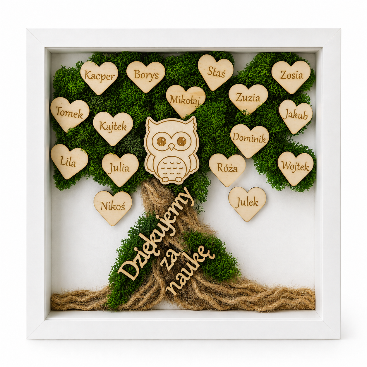 Personalizowana ramka „Drzewko Wdzięczności” 25 × 25 cm dla Nauczyciela